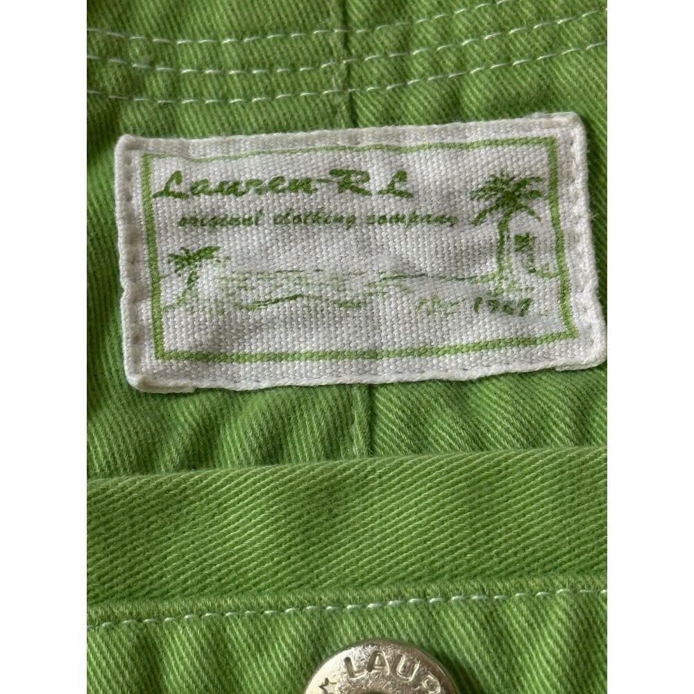 Lauren Ralph Lauren Green Chino Shorts With Adjustable Waist Women Sz. 8 - Picture 3 of 5